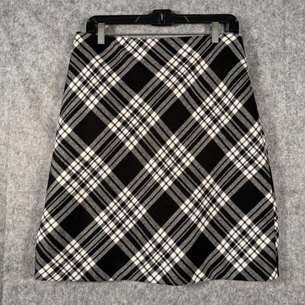 Talbots Dark Academia Wool Plaid Mini Skirt Womes‎ Size 8 Clueless Preppy Office